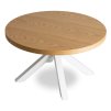 LAURES VINTINO Okrúhly konferenčný stolík SILVIO 80cm dub zlatý/biely 3