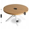 LAURES VINTINO Okrúhly konferenčný stolík SILVIO 80cm dub zlatý/biely 7