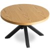 LAURES VINTINO Okrúhly konferenčný stolík SILVIO 80cm dub zlatý/čierny 2