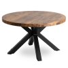 LAURES VINTINO Okrúhly konferenčný stolík SILVIO 80cm dub rustikálny čierny 3