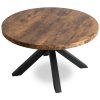 LAURES VINTINO Okrúhly konferenčný stolík SILVIO 80cm dub rustikálny čierny 4