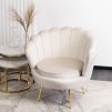 LAURES VINTINO Kreslo VELO krémové zamatové 4
