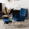 LAURES VINBTINO Kreslo AVEZANO modré zamatové 3