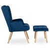 LAURES VINBTINO Kreslo AVEZANO modré zamatové 7