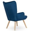 LAURES VINBTINO Kreslo AVEZANO modré zamatové 10