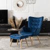 LAURES VINBTINO Kreslo AVEZANO modré zamatové 2