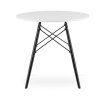 LAURES VINTINO Jedálenský stôl 80 cm biely čierne nohy 2