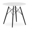 LAURES VINTINO Jedálenský stôl 80 cm biely čierne nohy 1