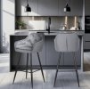 LAURES VINTINO Barová stolička ANDY – sivý velúr 2