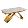 LAURES VINTINO Stôl MATEO 160–240 cm biely mramor/zlatý 1