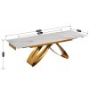 LAURES VINTINO Stôl MATEO 160–240 cm biely mramor/zlatý 6