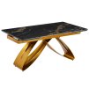 LAURES VINTINO Stôl MATEO 160–240 cm čierno-zlaty mramor/zlatý 4