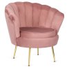 LAURES VINTINO Kreslo LOREN s podnožkou, ružové, z velúru 3
