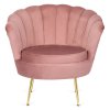 LAURES VINTINO Kreslo LOREN s podnožkou, ružové, z velúru 4