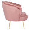 LAURES VINTINO Kreslo LOREN s podnožkou, ružové, z velúru 5