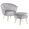 LAURES VINTINO Kreslo LOREN s podnožkou, sivé, z velúru