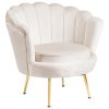 LAURES VINTINO Kreslo LOREN s podnožkou, kremové, z velúru 3
