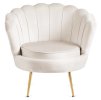LAURES VINTINO Kreslo LOREN s podnožkou, kremové, z velúru 4