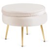 LAURES VINTINO Kreslo LOREN s podnožkou, kremové, z velúru 8