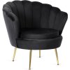 LAURES VINTINO Kreslo LOREN s podnožkou, čierne, z velúru 3