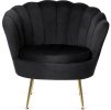 LAURES VINTINO Kreslo LOREN s podnožkou, čierne, z velúru 4