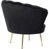 LAURES VINTINO Kreslo LOREN s podnožkou, čierne, z velúru 6
