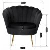 LAURES VINTINO Kreslo LOREN s podnožkou, čierne, z velúru 9