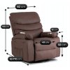 LAURES VINTINO Masážne kreslo ROMEO rozkladacie, hnedé, z ekokože17