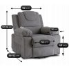 LAURES VINTINO Masážne kreslo s funkciou vstávania MARCOS sivé 15