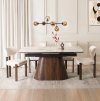 LAURES VINTINO Stôl LUCIANO 160–200 cm Biely mramor / Orech 2