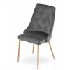 LAURES VINTINO Set 4 stoličiek IMOLA sivý zamat nohy vo farbe dreva 5