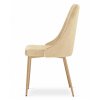 LAURES VINTINO Set 4 stoličiek IMOLA svetlý béžový zamat nohy vo farbe dreva 5