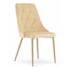 LAURES VINTINO Set 4 stoličiek IMOLA svetlý béžový zamat nohy vo farbe dreva 2