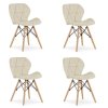LAURES VINTINO Set 4 zamatových kresiel LAGO béžové 1