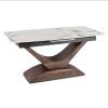 LAURESS VINTINO Stôl AGIUS 160–200 cm Biely mramor/Orech