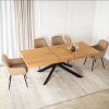 LAURES VINTINO Zostava Stôl Obdĺžnikový Rozkladací HAMPTON 160-240 cm Dub/Čierny a 4 Čalúnené Stoličky BRESSO Bežové Velvet. 4