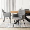 LAURES VINTINO Zostava Stôl Obdĺžnikový Rozkladací HAMPTON 160-240 cm Dub/Čierny a 4 Čalúnené Stoličky BRESSO Sivé Velvet. 3