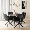 LAURES VINTINO Zostava Rozkladací Stôl LUKAS 100-250 cm Čierny a 4 Čalúnené Stoličky MUMBAI 2 Čierne Velvet.