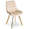 LAURES VINTINO Kreslo DORIS Velvet zamatové - bežové/zlaté 4