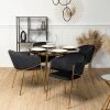 LAURES VINTINO Jedálenská zostava stôl AMADORA 100 cm a 4 čalúnené stoličky CLARA čierny glamour
