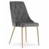 LAURES VINTINO Stolička IMOLA sivý zamat nohy vo farbe dreva 1