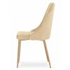 LAURES VINTINO Stolička IMOLA svetlý béžový zamat nohy vo farbe dreva 4