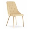 LAURES VINTINO Stolička IMOLA svetlý béžový zamat nohy vo farbe dreva 1