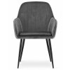 LAURES VINTINO Stolička LUGO tmavosivý zamat čierne nohy 2