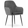 LAURES VINTINO Stolička LUGO tmavosivý zamat čierne nohy 1