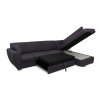 LAURES VINTINO Rohová rozkladacia sedačka DOLORES LETTO P čierna 3