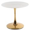 LAURES VINTINO Stôl ALDO 90 cm biely/zlatý