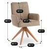 Čalúnená otočná stolička Bono – hnedá moderná 9