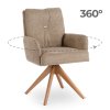 Čalúnená otočná stolička Bono – hnedá moderná