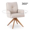 Čalúnená otočná stolička BONO – béžová moderná